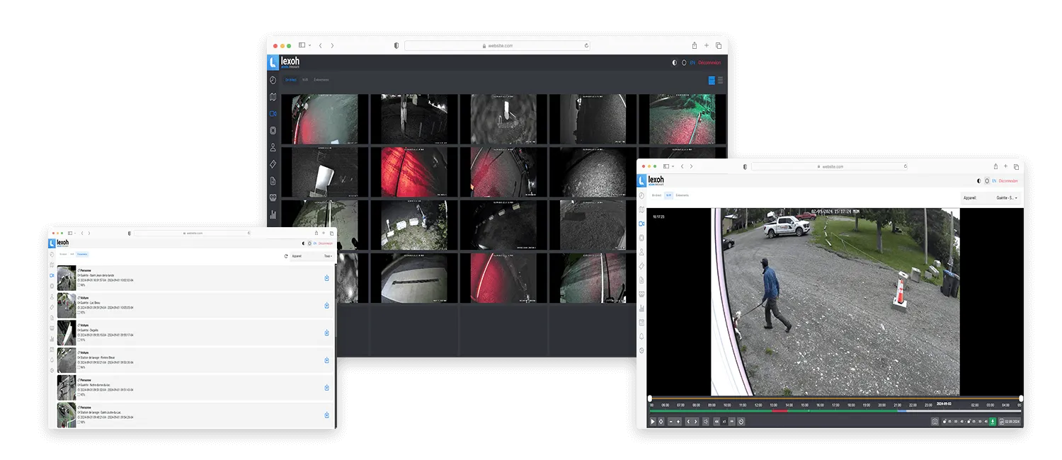 Camera monitoring layout