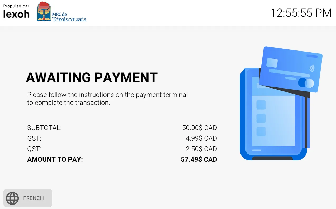 Payment screen