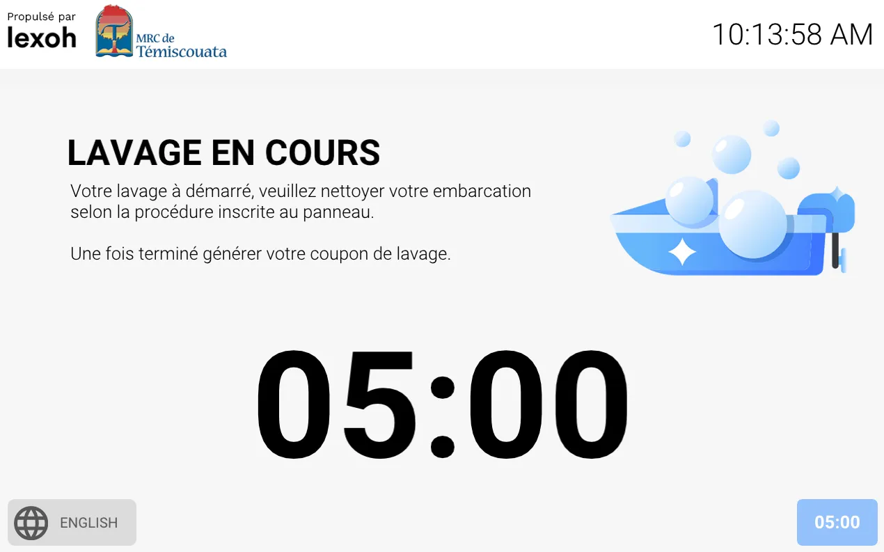 Écran compte à rebours